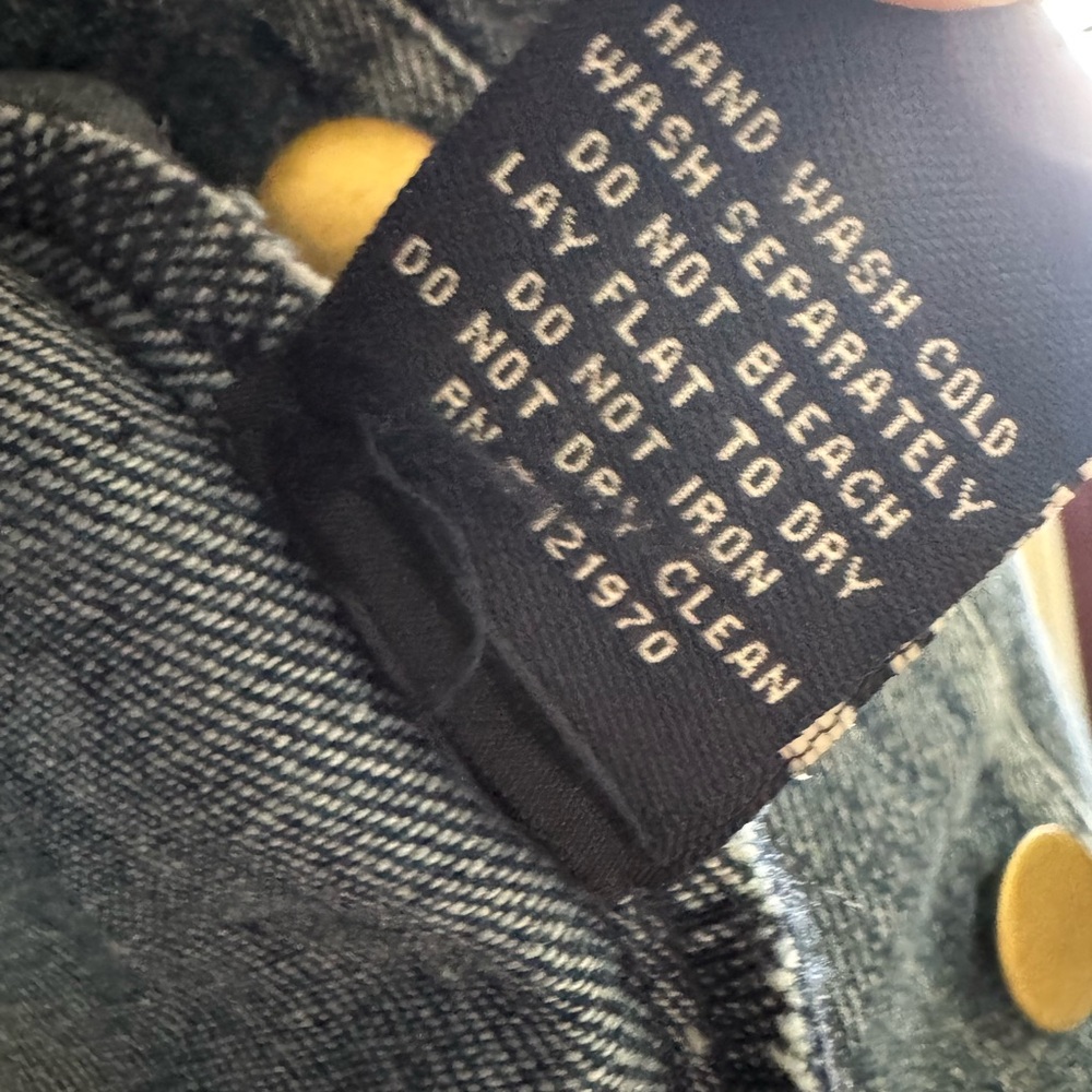 Stevie Hender Mixed Media Denim Jacket L Knit Balloon Sleeves Western Aztec Boho - Picture 9 of 10